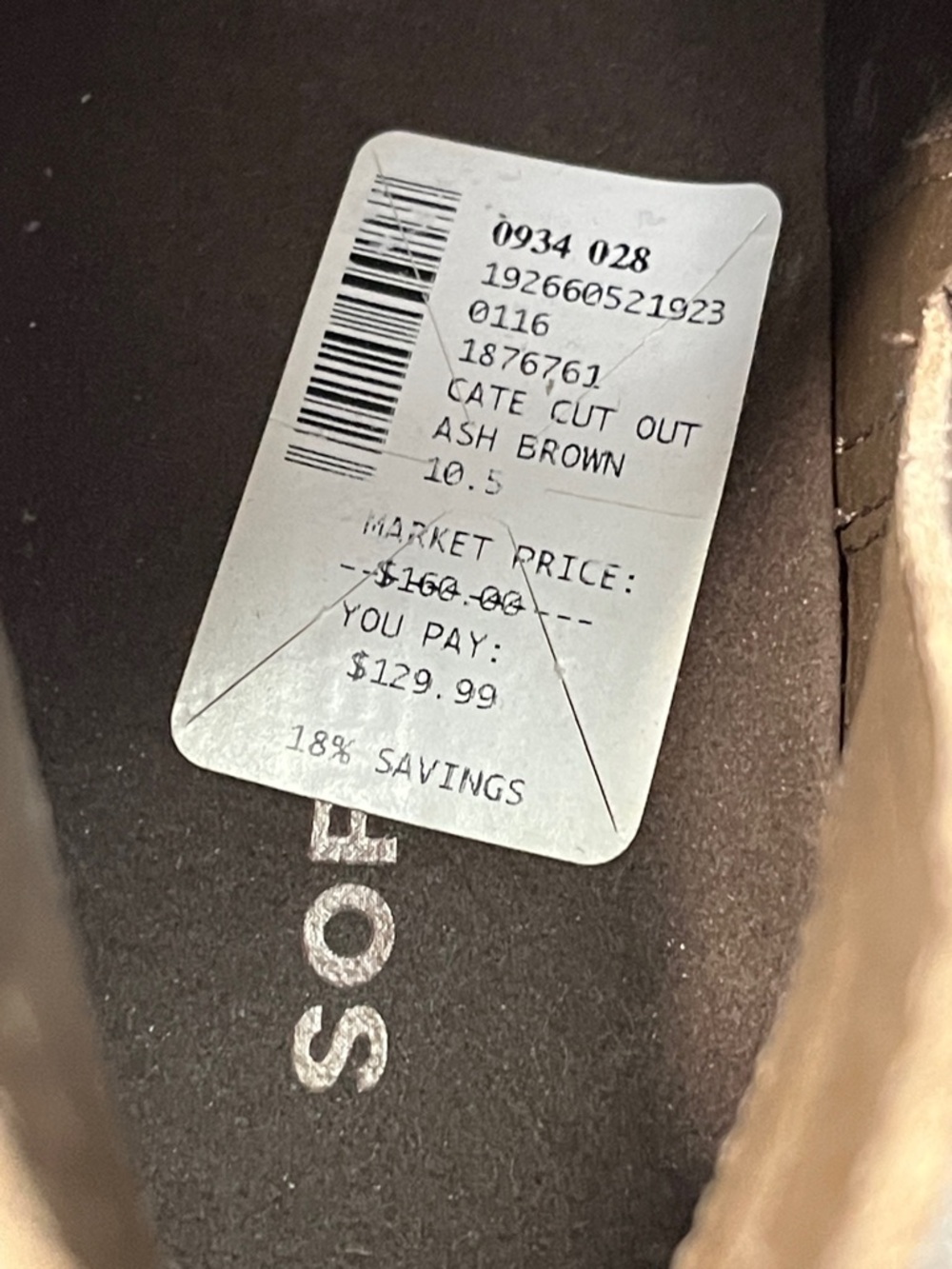 NWT Sorel Women’s Cate Cut Out Boot - Ash Brown - 10.5 (as is) - Picture 10 of 13